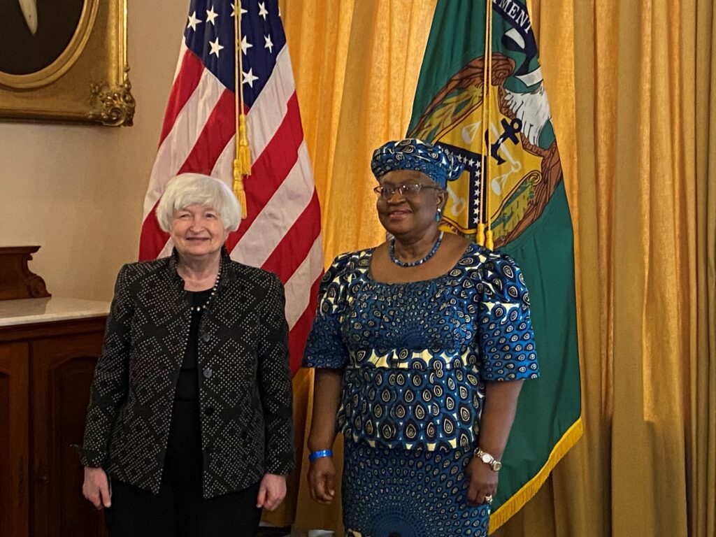 Director-General Ngozi Okonjo-Iweala with Treasury Secretary Janet Yellen